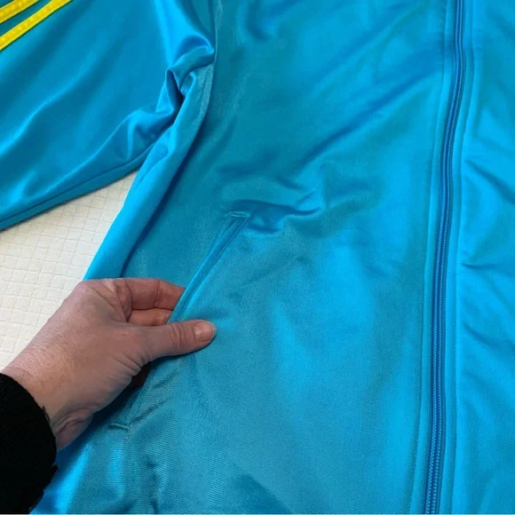 Adidas turquoise and yellow track jacket - Picture 9 of 16